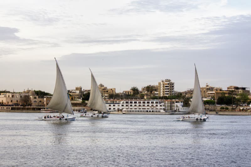 Felucca under sail in Cairo